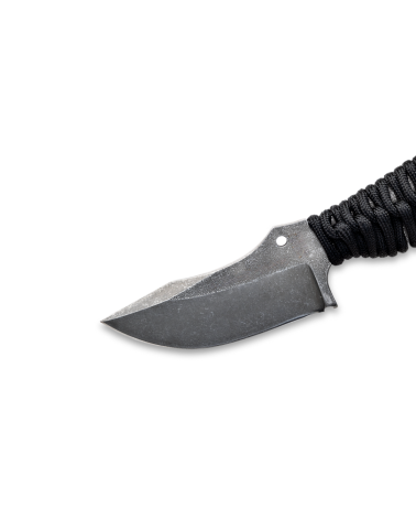 Couteau Wildsteer Karlican Paracorde Noire avec lame stonewash, compact et robuste