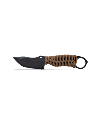 Couteau Wildsteer Karlican Paracorde Coyote avec lame noire époxy, compact et robuste, Couteau Wildsteer Karlican Paracorde Coyote avec lame noire époxy, compact et robuste,