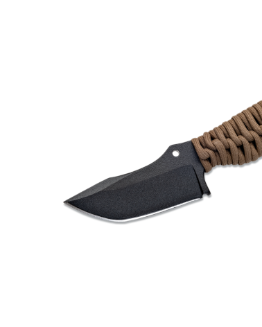 Couteau Wildsteer Karlican Paracorde Coyote avec lame noire époxy, compact et robuste, Couteau Wildsteer Karlican Paracorde Coyote avec lame noire époxy, compact et robuste,