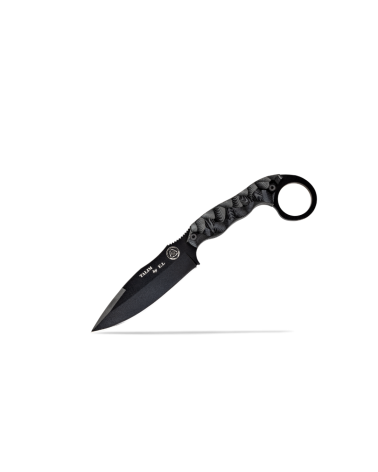 Couteau tactique Wildsteer Talim Toxifié avec lame noire anti-reflet et manche micarta toxifié noir
