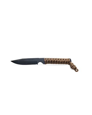 Couteau Wild Tech 4 Wildsteer avec manche en paracorde coyote et lame noire époxy, conçu avec le RAID et la DCPJ. Couteau Wild Tech 4 Wildsteer avec manche en paracorde coyote et lame noire époxy, conçu avec le RAID et la DCPJ.