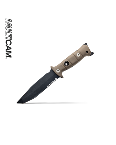 Couteau Wildsteer TORK coloris coyote avec étui Multicam, modèle de survie sélectionné par l’ALAT