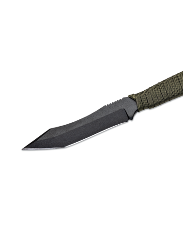 Couteau Wildsteer SCORPION paracorde kaki avec lame époxy noire et étui Kydex P.TAC