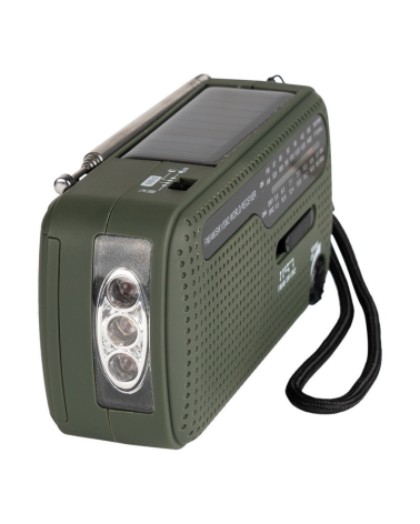 Radio de survie Fosco Industries multifonction avec recharge solaire, manivelle Radio de survie Fosco Industries multifonction avec recharge solaire, manivelle