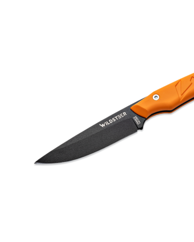 Couteau Wildsteer Troll avec manche orange en tactiprène et lame époxy noire Couteau Wildsteer Troll avec manche orange en tactiprène et lame époxy noire