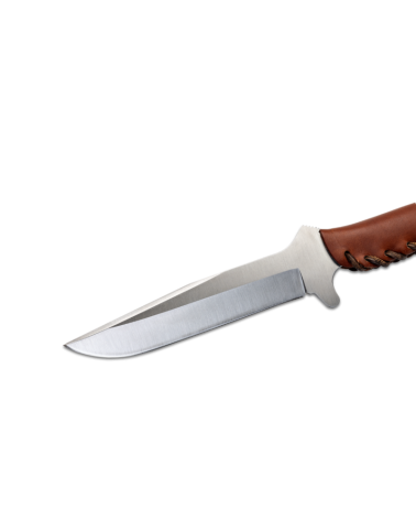 Couteau TH-X Cuir Marron de Wildsteer – Robustesse et ergonomie pour les missions tactiques et l’outdoor.