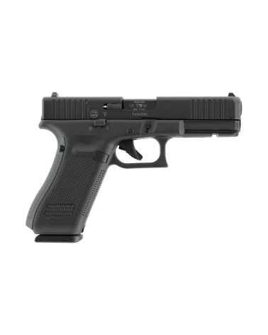 Réplique Glock 17 Gen5 calibre 9 mm P.A.K. finition noir mat avec chargeur acier 17 coups, modèle Glock Perfection