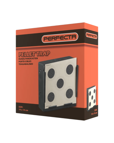 Porte cible Perfecta en métal pour cibles papier 17 x 17 cm, compatible tir air comprimé, livré avec 10 cibles papier