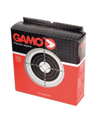 Pack de cibles cartonnées Gamo 14 x 14 cm fond blanc pour tir à air comprimé calibres 4,5 mm 5,5 mm 6,35 mm