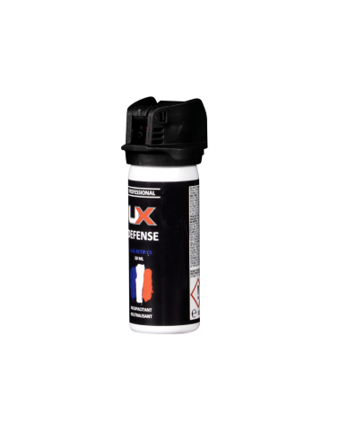 Bombe UX 50 ml gaz CS avec capot de sécurité jet lacrymogène portée 3,5 m pour autodéfense et sécurité