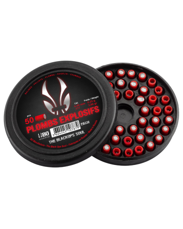 Plombs explosif plat 4,5 mm The Black Ops Soul lot de 50 — diabolo tête plate rouge provoquant un effet sonore à l’impact