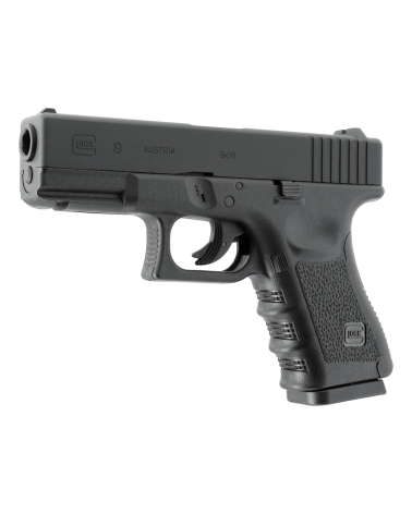 Pistolet Glock 19 6 mm CO2 2 J Noir GLOCK Perfection avec culasse métallique et clé CO2 intégrée