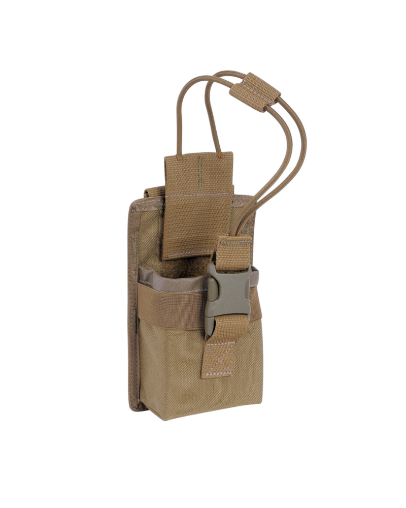 Pochette radio TT Tac Pouch 3 Coyote Tasmanian Tiger, fixation MOLLE et maintien réglable, compatible avec radios tactiques