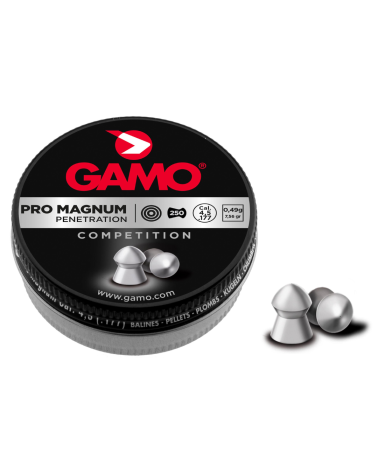 Plombs Pro Magnum pointu 4,5 mm Gamo — diabolo à tête pointue optimisé pour tir extérieur et longue distance