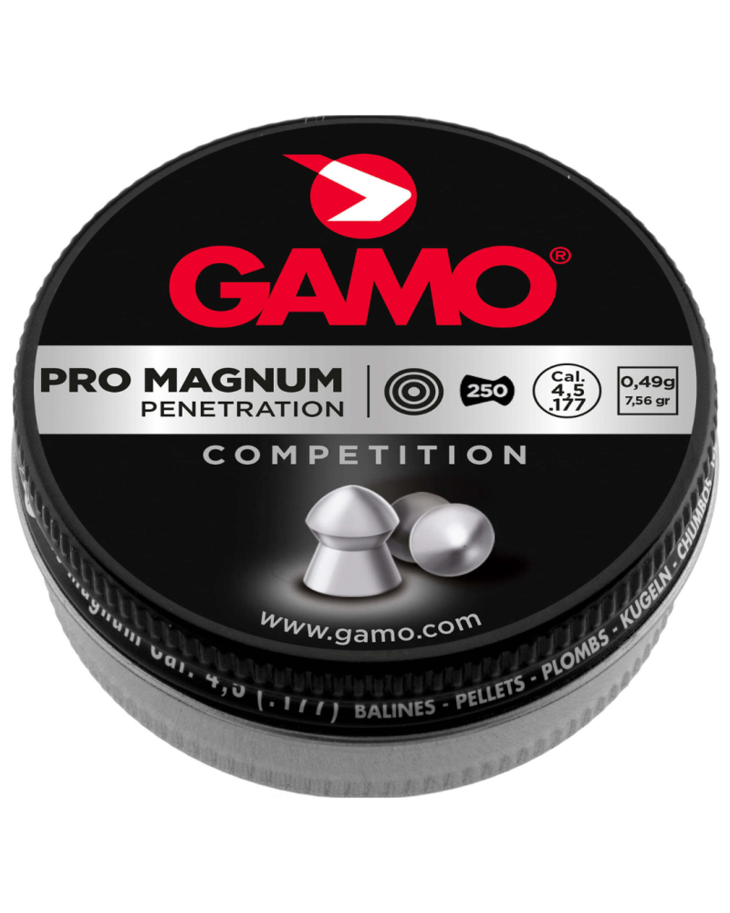 Plombs Pro Magnum pointu 4,5 mm Gamo — diabolo à tête pointue optimisé pour tir extérieur et longue distance