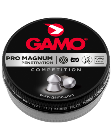 Plombs Pro Magnum pointu 4,5 mm Gamo — diabolo à tête pointue optimisé pour tir extérieur et longue distance