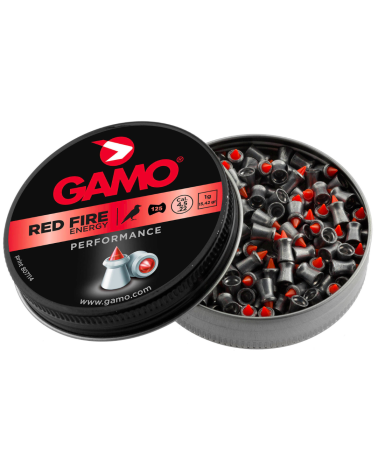 Plombs Red Fire 4,5 mm Gamo, conditionnement 125 pièces, pointe polymère et noyau renforcé pour expansion maximale