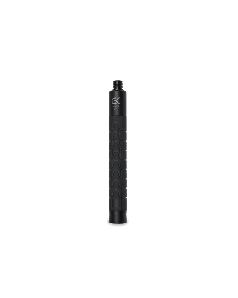 Bâton télescopique GK PRO 21 pouces en acier noir avec poignée grippée et bouton-poussoir