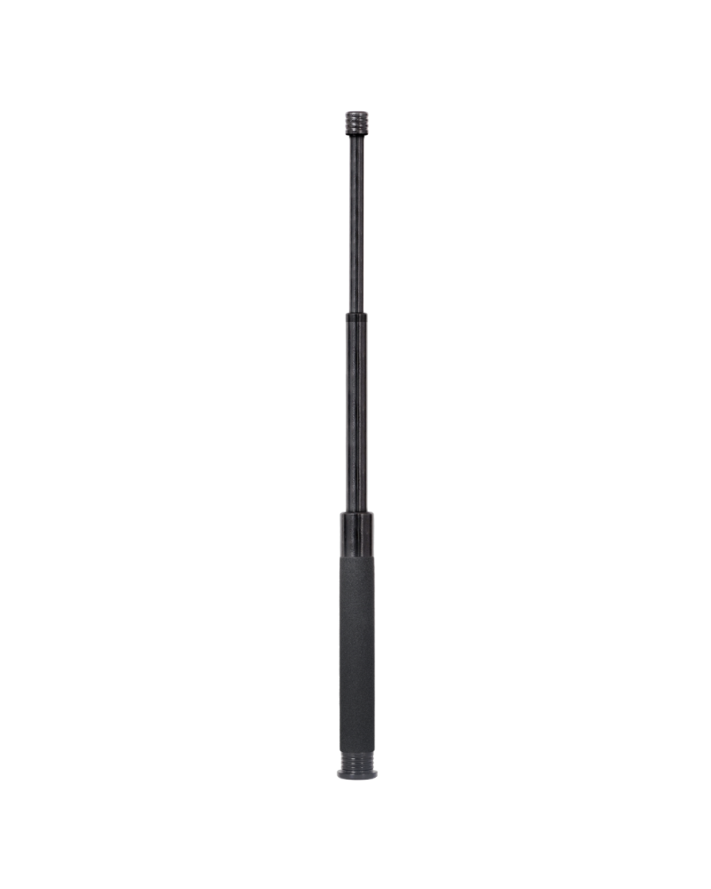 Matraque télescopique CLOVX 21 pouces en acier trempé noir avec poignée mousse et étui 360°