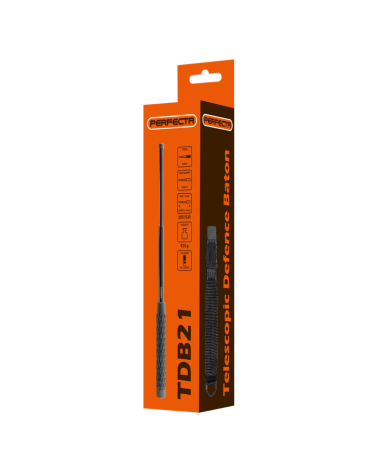 Matraque télescopique PERFECTA TDB21 21 pouces en acier avec poignée caoutchouc et étui nylon