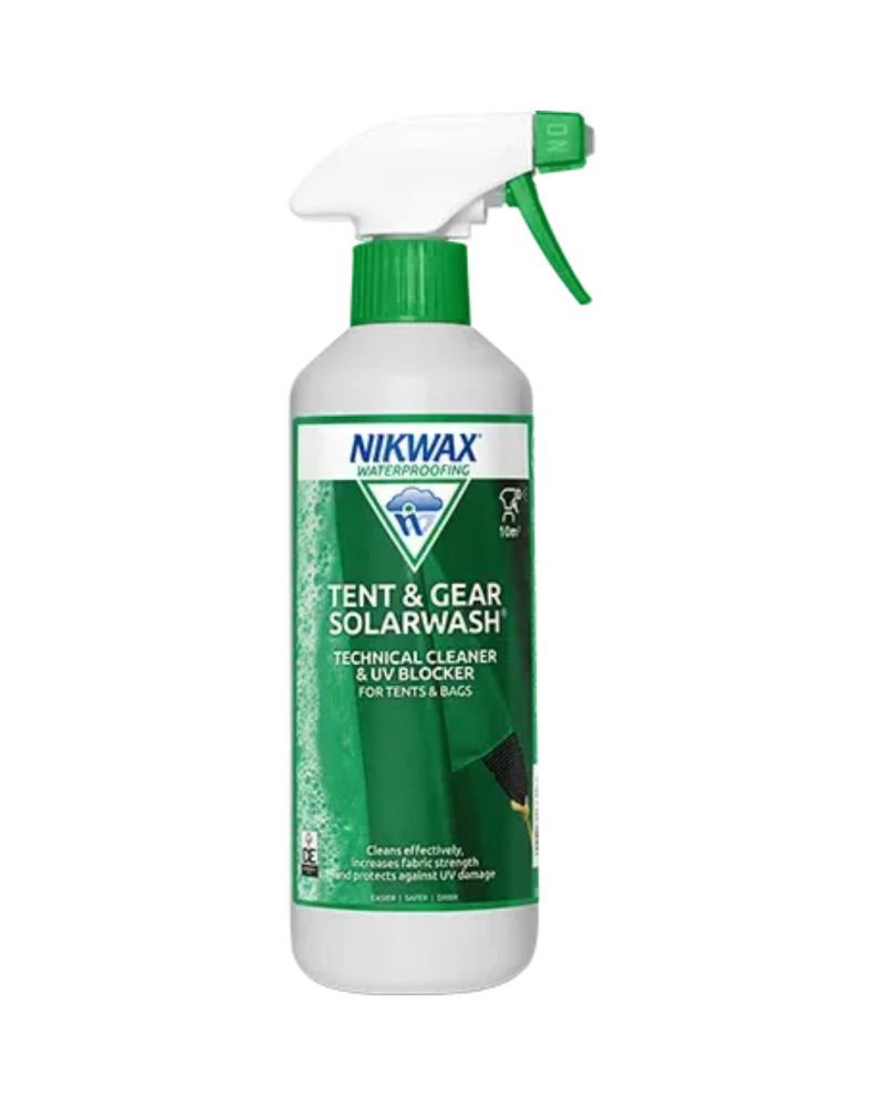 Bouteille Nikwax Tent & Gear SolarWash 500 ml nettoyant et protecteur UV pour tentes et sacs à dos