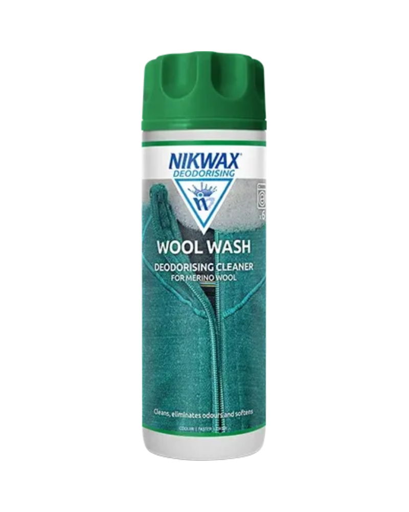 Bouteille Nikwax Wool Wash 300 ml nettoyant et conditionneur pour vêtements en laine et mérinos