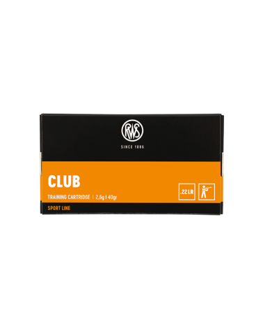 RWS .22LR CLUB 2,6 g (40 gr) boîte 50 cartouches, munitions club et entraînement, fiables et polyvalentes