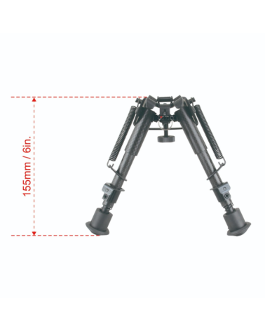 Bipied ROKSTAD 6-9" carbone réglable, léger et stable, avec adaptateur Picatinny et fixation grenadière