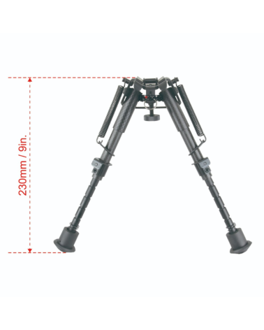 Bipied ROKSTAD 6-9" carbone réglable, léger et stable, avec adaptateur Picatinny et fixation grenadière