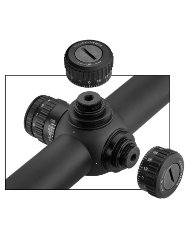 Lunette de tir 6-24x50 FFP RTI Optics — réticule CBR illuminé, tourelles 1/4 MoA, tube 30 mm