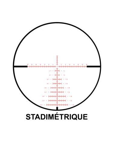Lunette de tir 6-24x50 FFP RTI Optics — réticule CBR illuminé, tourelles 1/4 MoA, tube 30 mm