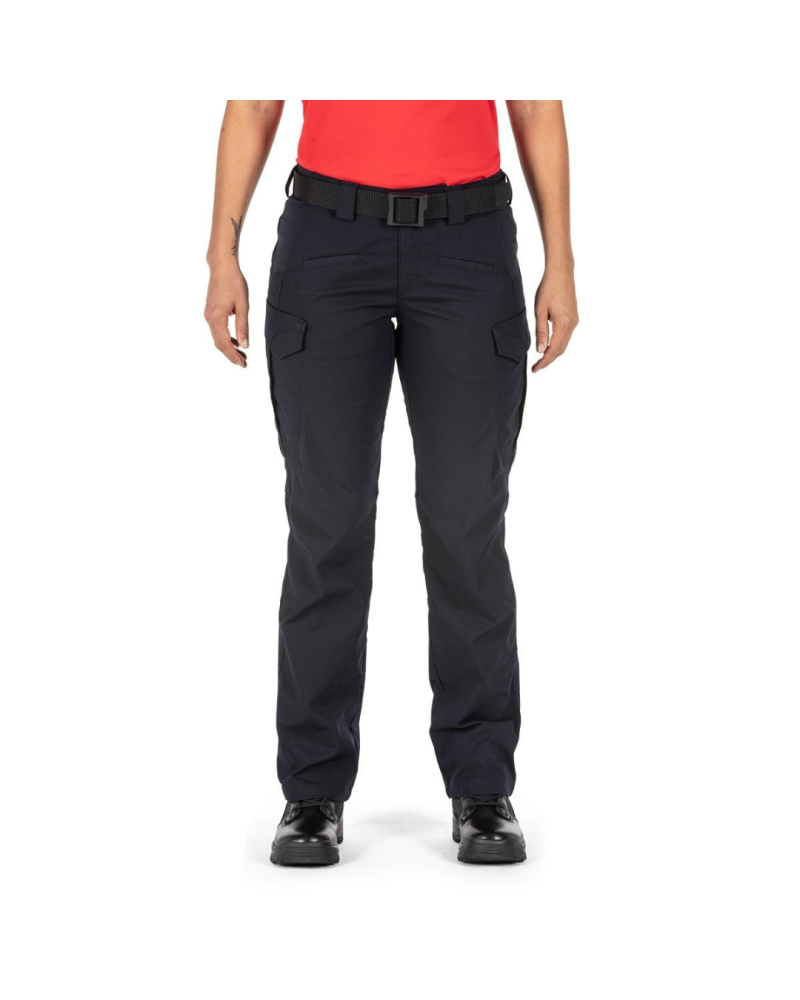 Pantalon ICON Femme Noir 5.11 Tactical en tissu ripstop Flex-Tac avec 12 poches et finition Teflon