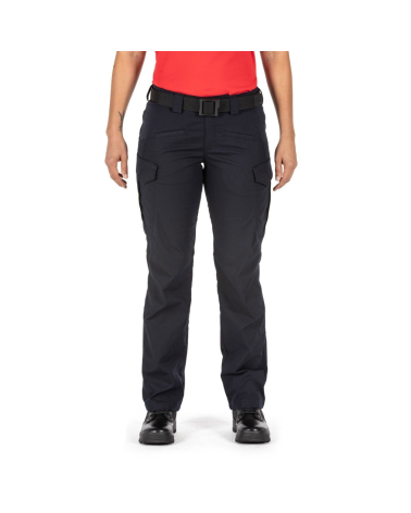 Pantalon ICON Femme Noir 5.11 Tactical en tissu ripstop Flex-Tac avec 12 poches et finition Teflon