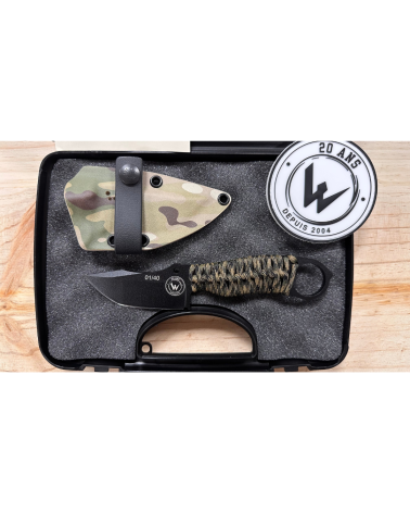 Couteau Wildsteer Karlican Édition 20 Ans lame noire N°01/40 avec manche paracorde, fabrication française série limitée
