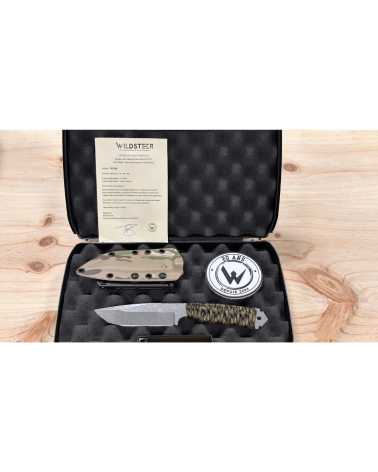 Couteau Wildsteer NG69 Édition 20 Ans N°01 lame stonewash avec manche paracorde Urban, série limitée française
