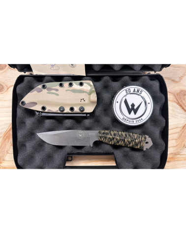 Couteau Wildsteer NG69 Édition 20 Ans N°01 lame stonewash avec manche paracorde Urban, série limitée française
