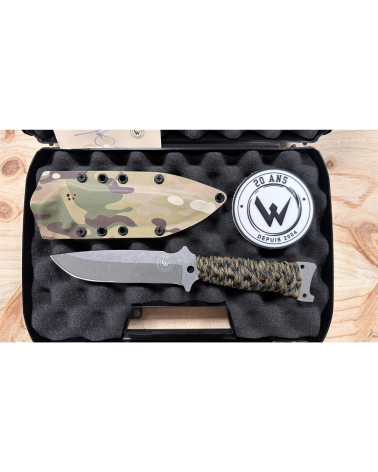 Couteau Wildsteer Tarasco Édition 20 Ans N°01/50 lame stonewash avec manche paracorde Urban, fabrication française série limitée