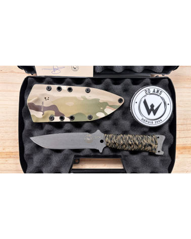 Couteau Wildsteer Tarasco Édition 20 Ans N°22/50 lame stonewash avec manche paracorde Urban, série limitée française
