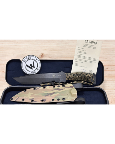 Couteau Wildsteer Bowie Édition 20 Ans N°01/40 lame noire avec manche paracorde Urban, série limitée française