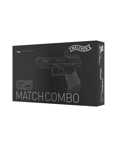 Pistolet Walther Q5 Match Combo CO₂ 4.5mm avec viseur point rouge RDS 8, culasse métal et chargeur 21 coups
