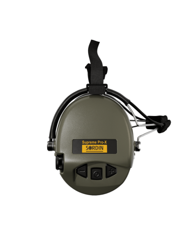 Casque Supreme Pro X Vert Olive MSA Sordin — casque antibruit électronique étanche IP67, technologie SordinHEAR2