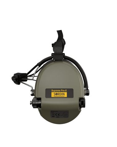 Casque Supreme Pro X Vert Olive MSA Sordin — casque antibruit électronique étanche IP67, technologie SordinHEAR2