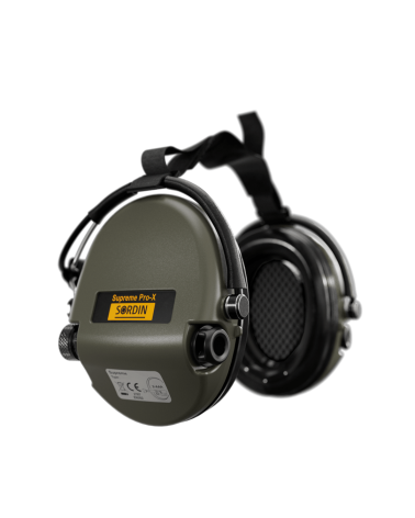 Casque Supreme Pro X Vert Olive MSA Sordin — casque antibruit électronique étanche IP67, technologie SordinHEAR2