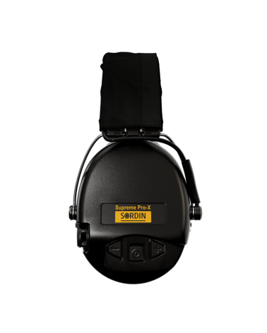 Casque Supreme Pro X Noir Tissu MSA Sordin — casque antibruit électronique IP67, technologie SordinHEAR2, 4 profils audio