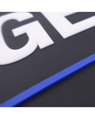 Flap PVC Gendarmerie 28x10 cm Noir bandeau d’identification souple en Rubber haute densité, lettres blanches en relief