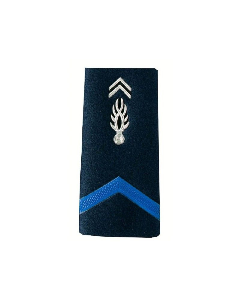 Fourreaux Gendarmerie 1ère Classe Homme — insigne brodé sur fond bleu marine avec galon argenté, fixation Velcro