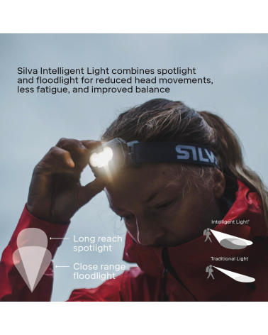 Frontale Discover Hybrid OD — Silva : lampe 500 lumens, étanche IP65, compatible batterie hybride et piles AAA