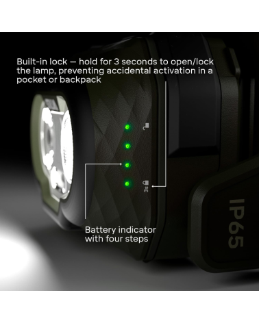 Frontale Discover Hybrid OD — Silva : lampe 500 lumens, étanche IP65, compatible batterie hybride et piles AAA