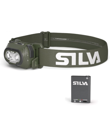 Frontale Discover Hybrid OD — Silva : lampe 500 lumens, étanche IP65, compatible batterie hybride et piles AAA