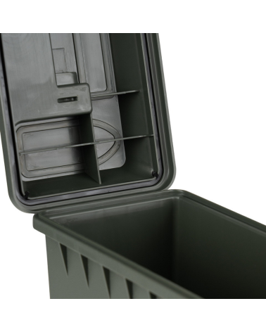 Boîte à munitions Cal.30 plastique vert Fosco Industries — étanche, empilable et résistante
